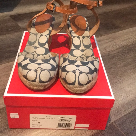 Shoes - Coach Wedge Sandals Size 9